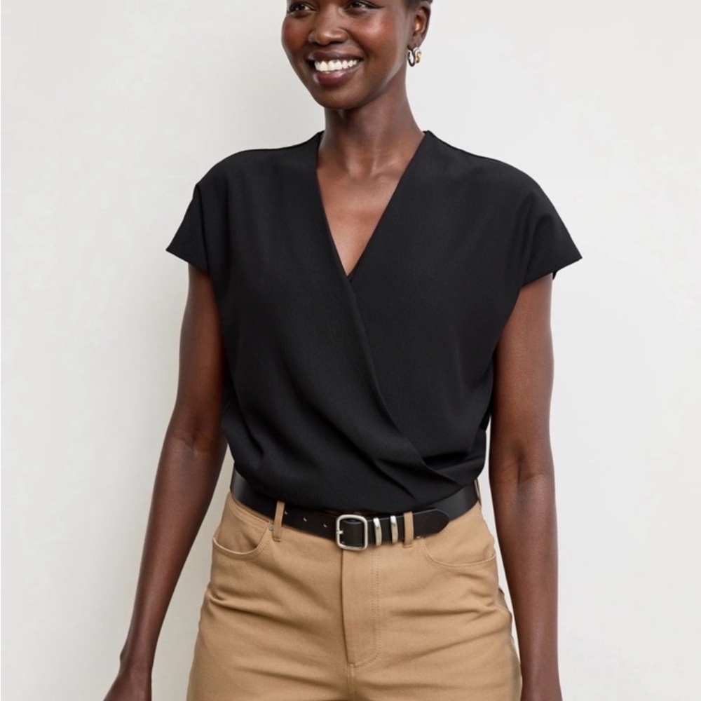 MM Lafleur Black Wrap Blouse